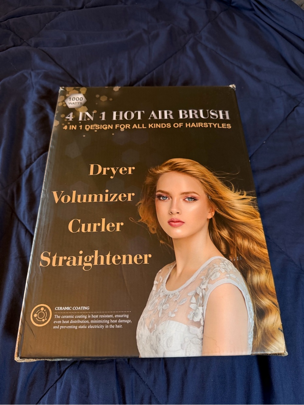 4-in-1 Hot Air Brush Hair Styler - Gold